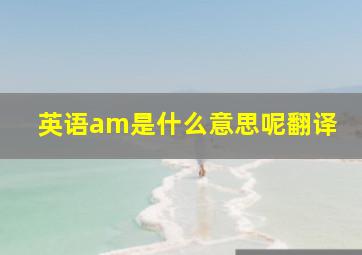 英语am是什么意思呢翻译