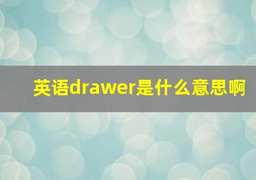 英语drawer是什么意思啊