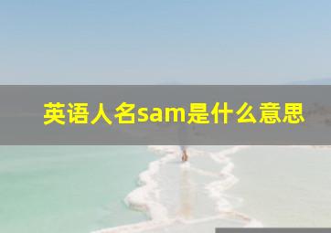 英语人名sam是什么意思