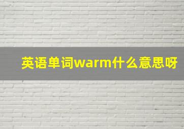 英语单词warm什么意思呀