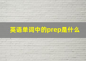 英语单词中的prep是什么