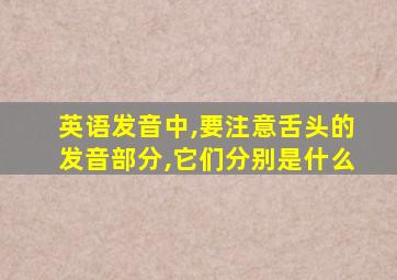 英语发音中,要注意舌头的发音部分,它们分别是什么