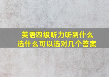 英语四级听力听到什么选什么可以选对几个答案