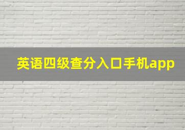 英语四级查分入口手机app