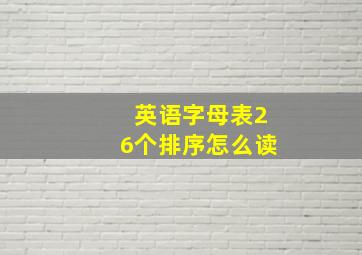 英语字母表26个排序怎么读