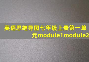 英语思维导图七年级上册第一单元module1module2