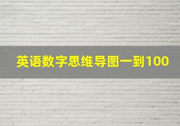 英语数字思维导图一到100