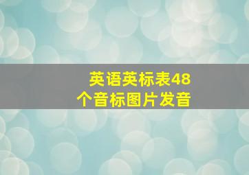 英语英标表48个音标图片发音