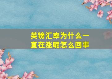 英镑汇率为什么一直在涨呢怎么回事