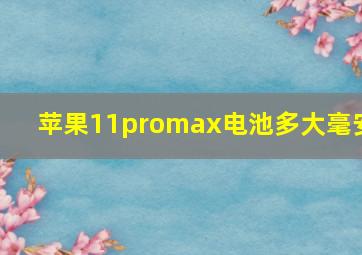 苹果11promax电池多大毫安