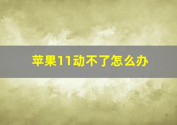 苹果11动不了怎么办