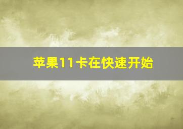 苹果11卡在快速开始