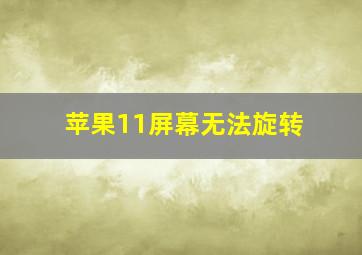 苹果11屏幕无法旋转