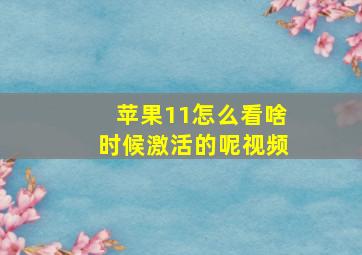 苹果11怎么看啥时候激活的呢视频