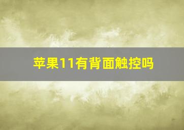 苹果11有背面触控吗