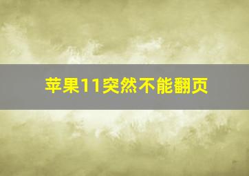 苹果11突然不能翻页