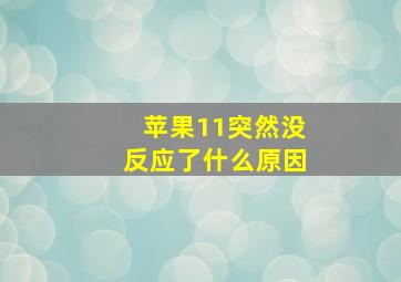 苹果11突然没反应了什么原因