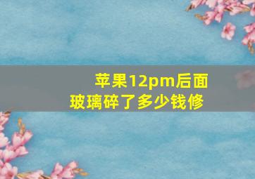 苹果12pm后面玻璃碎了多少钱修