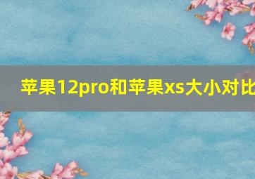 苹果12pro和苹果xs大小对比