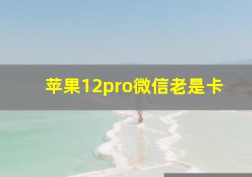 苹果12pro微信老是卡