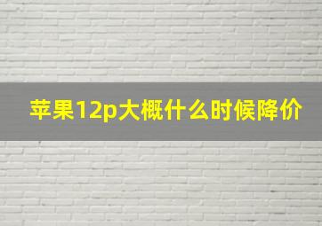 苹果12p大概什么时候降价