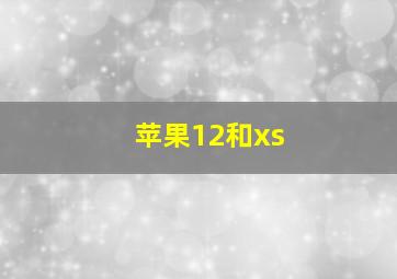 苹果12和xs