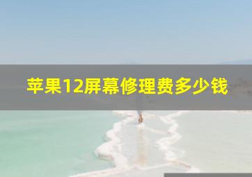 苹果12屏幕修理费多少钱