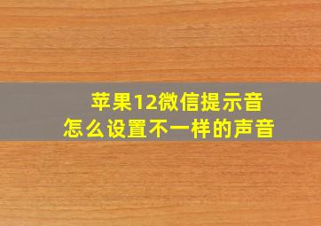 苹果12微信提示音怎么设置不一样的声音