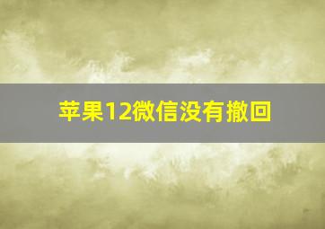 苹果12微信没有撤回