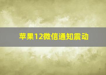 苹果12微信通知震动