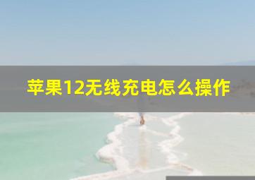 苹果12无线充电怎么操作