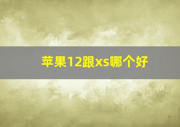 苹果12跟xs哪个好