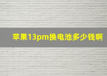 苹果13pm换电池多少钱啊