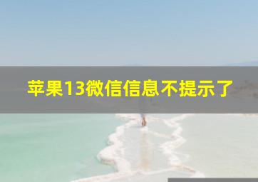 苹果13微信信息不提示了