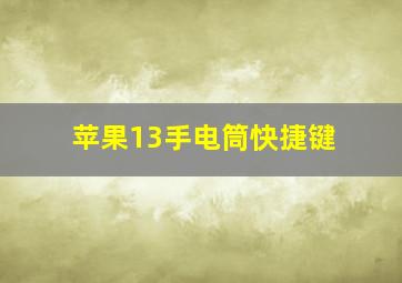 苹果13手电筒快捷键