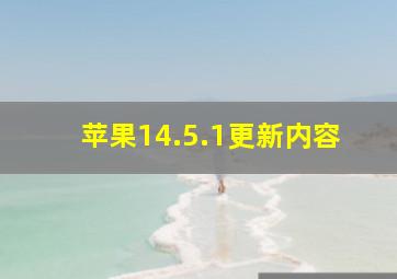 苹果14.5.1更新内容