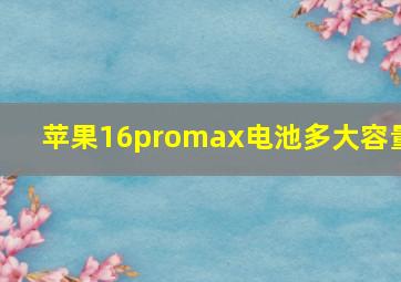 苹果16promax电池多大容量