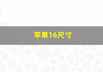 苹果16尺寸