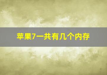 苹果7一共有几个内存