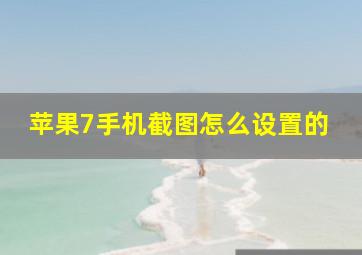 苹果7手机截图怎么设置的