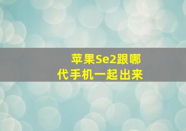 苹果Se2跟哪代手机一起出来