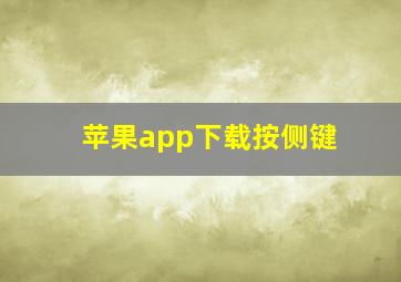 苹果app下载按侧键