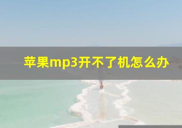 苹果mp3开不了机怎么办