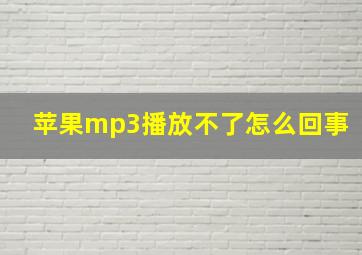 苹果mp3播放不了怎么回事