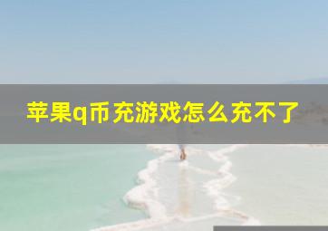 苹果q币充游戏怎么充不了