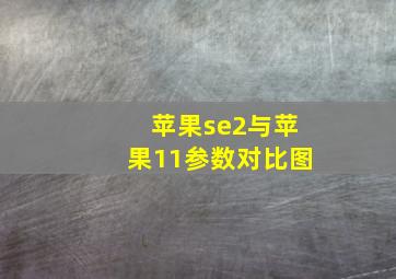 苹果se2与苹果11参数对比图