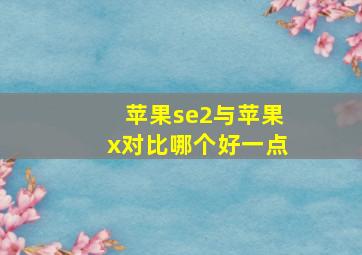 苹果se2与苹果x对比哪个好一点