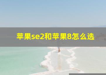 苹果se2和苹果8怎么选