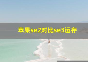 苹果se2对比se3运存