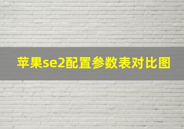 苹果se2配置参数表对比图